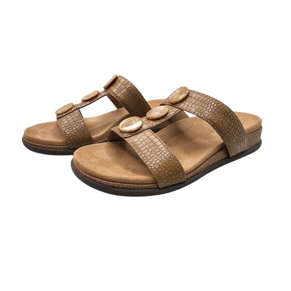 Vionic Womens Serra T-Strap Slip On Sandals - Picture 1 of 7